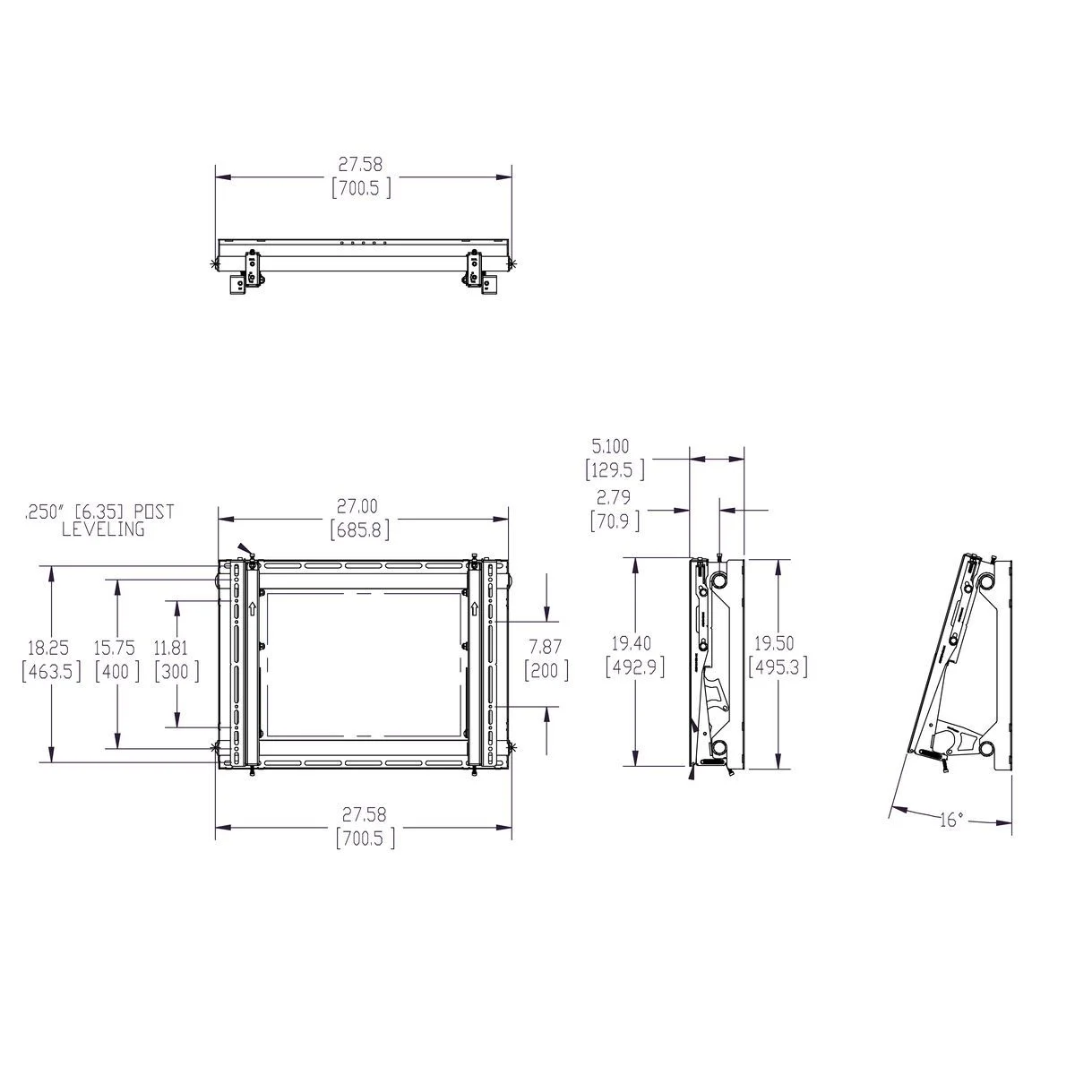 Product image 3 for PFW 6870 Video Wall Mount